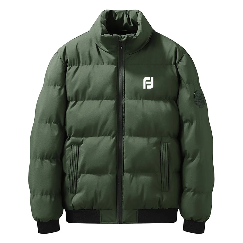 

2023 New Men's Casual Winter Jacket Men's Street Wear Down Pad Patch Men's/Women's Letter Golf Parka Korean Collar