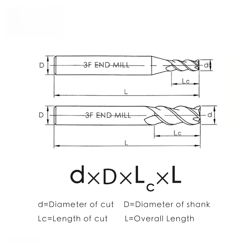SIQI 3-зубая твердосплавная фреза вольфрамовая концевая инструмент с ЧПУ от 1 до 20