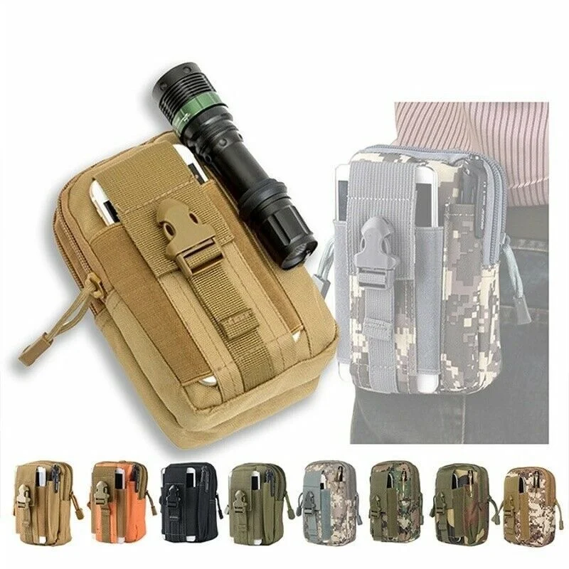 

Outdoor Men Waist Pack Bum Bag Pouch Waterproof Tactical Military Sport Hunting Belt Molle Nylon Mobile Phone Bags Travel Tools