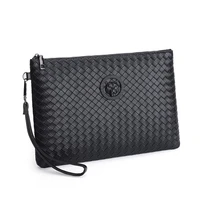 mens woven clutch bag 2022 new large capacity fashion soft woven for man boy male handbags luxury brand design business bags