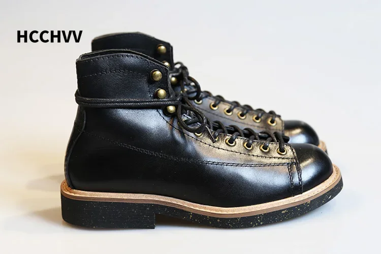 Мужская рабочая кожаная обувь с круглой головкой мужские и женские кожаные