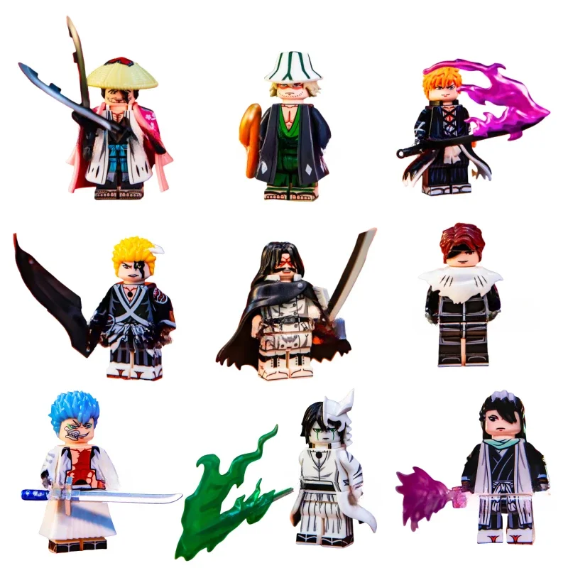 Аниме BLEACH Kurosaki Lchigo Kuchiki RukiaAbarai Renji Мини Фигурки Модель Кирпичи Строительные Блоки