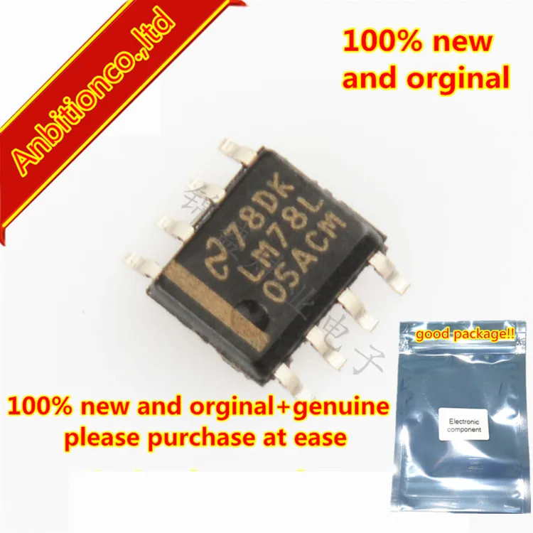 

10 шт. 100% Новый оригинальный LM78L05ACMX LM78L05ACM SOP8 LM78LXX Series 3-контактные Положительные регуляторы