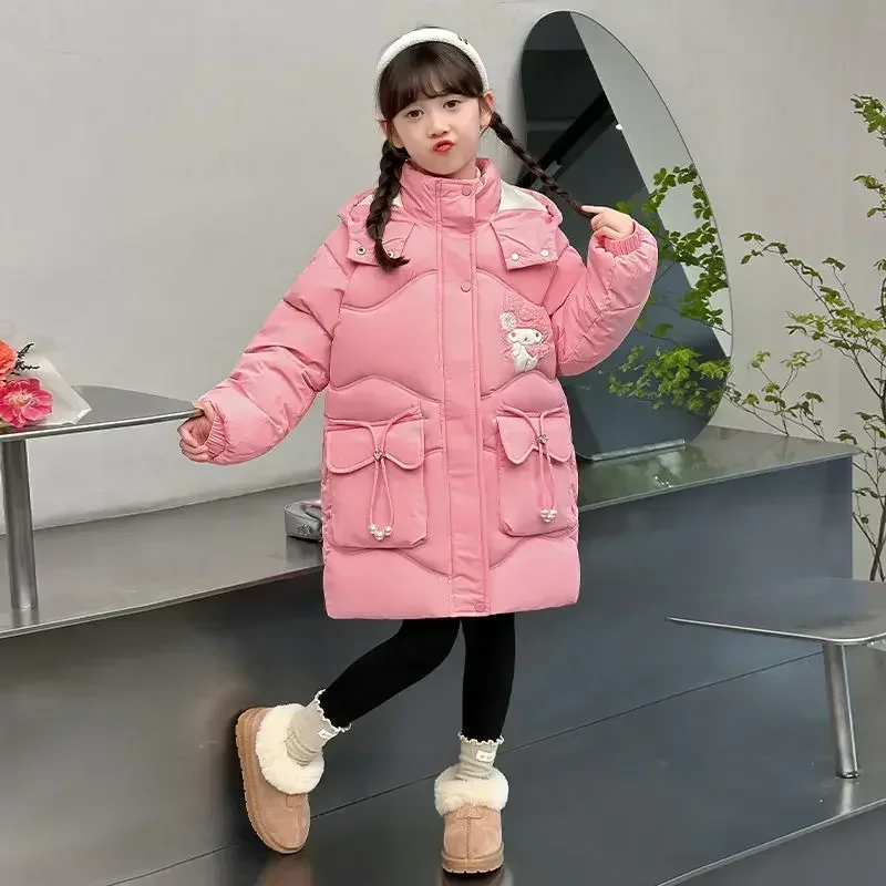 My Melody аниме Kawaii модное теплое хлопковое пальто с милым рисунком Sanrio Ins утолщенная