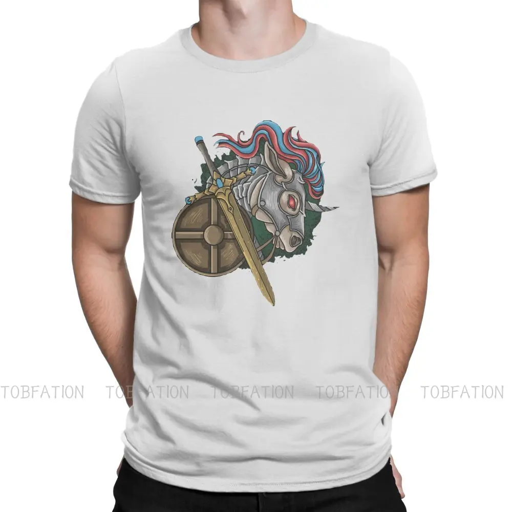 

Unicorn Shield and Sword Knight Graphic TShirt Popularity Trend Style Streetwear Leisure T Shirt Male Tee Unique Gift Idea
