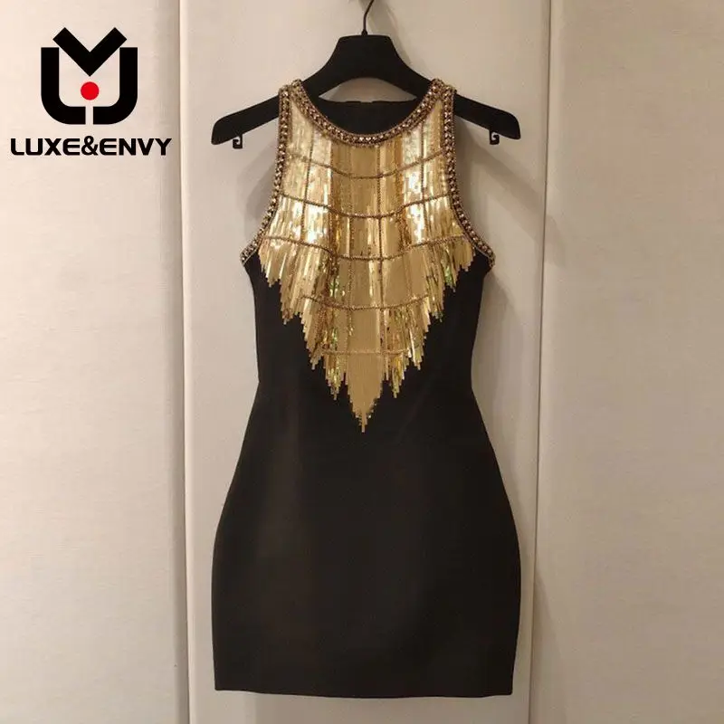 

Роскошное яркое платье Люкс & ENVY высокого качества, женское облегающее платье с бусинами на весну и лето, новый дизайн 2023 года, уникальное мо...