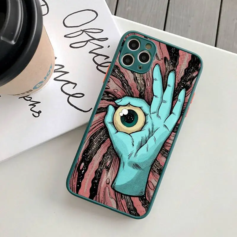 Indie Hippie Art Phone Case for iPhone 14 11 12 13 Mini Pro Max 8 7 Plus X XR XS MAX Translucent Matte Cover