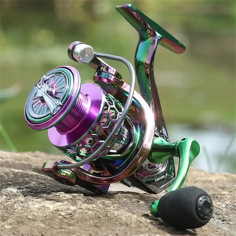 

Colorful Fishing Reel 1000-4000 Series Colorful Water Resistance Metal Line Cup Spinning Wheel Rainbow Spool Fishing Tackle Reel