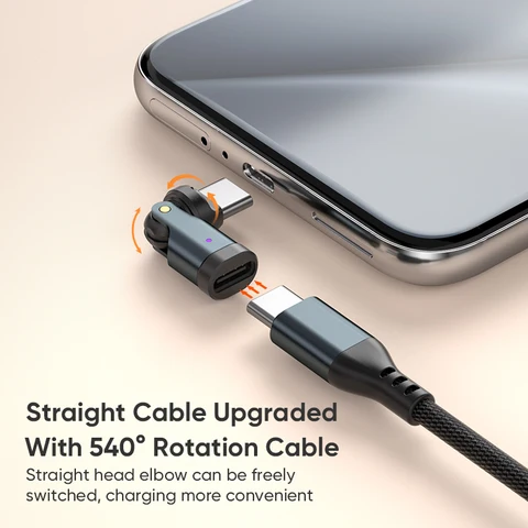 AUFU PD240W OTG USB C to Type C Адаптер 540 Rotation Type-C «папа-мама» для Macbook Xiaomi Samsung OTG Разъем