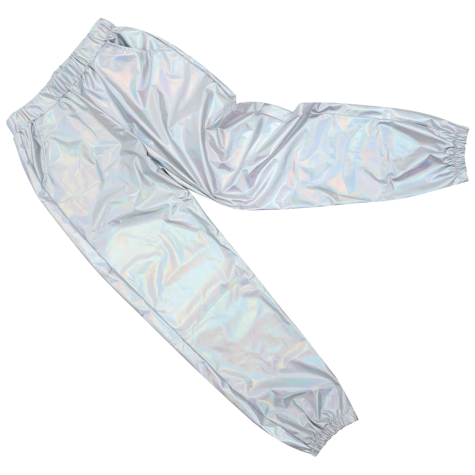 

Shiny High Waist Stretchy Jogger Pants Street Hip- hop Pants Loose Club Wear Trousers Sweatpant