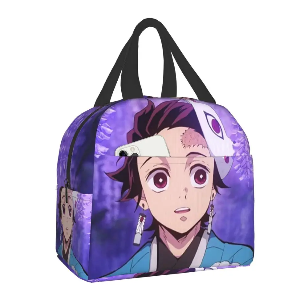 

Demon Slayer Kimetsu No Yaiba Lunch Bags Warm Cooler Insulated Lunch Box for Women Kids School Children School Food Storage Bag