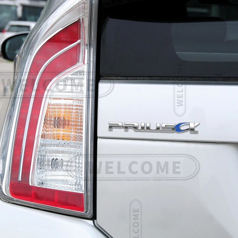 Фото 3D металлический логотип для Prius CX, эмблема с буквами, черный хром, серебристый значок, наклейка на багажник, аксессуары для стайлинга. №5
