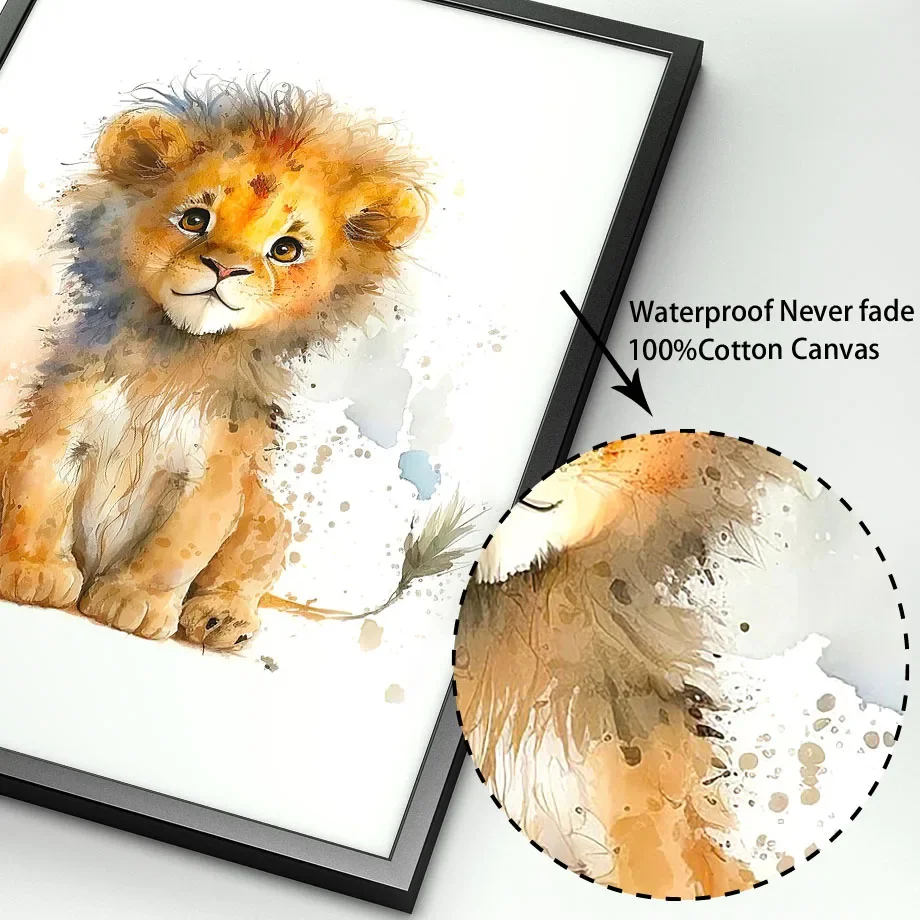 Настенная картина со львом тигром зеброй жирафом лисой обезьяной слоном