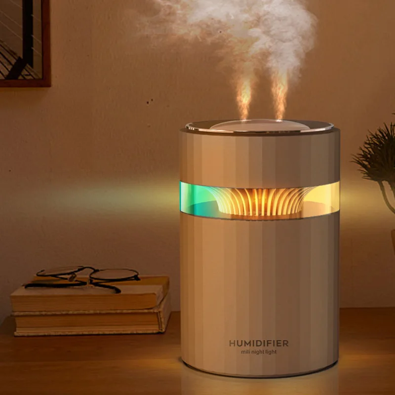 

M207 Новый USB Увлажнитель с Двойным Носиком Ночник Красочные Огни Большой Емкости Домашний Бесшумный Увлажнитель Воздуха Для Офиса Спальни