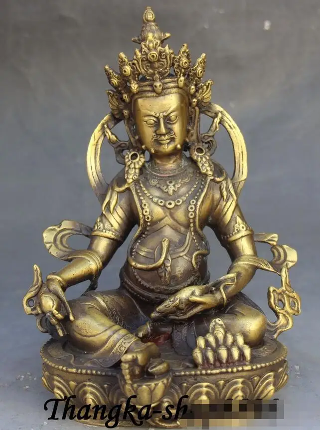 

TIBET CLASSIC BUDDHISM TEMPLE WEALTH MAMMON YELLOW JAMBHALA BUDDHA STATUE