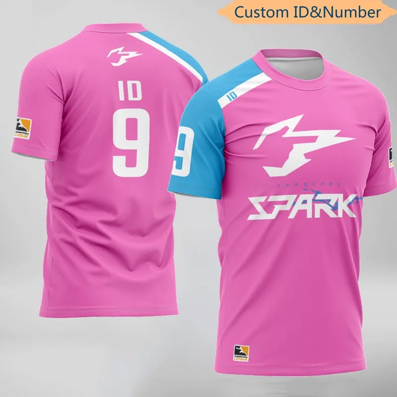 

Spark Player Team Jersey Customizable Name ID Men's T-shirt Uniform Competition Sports Casual Short Sleeve Top for Men and Women