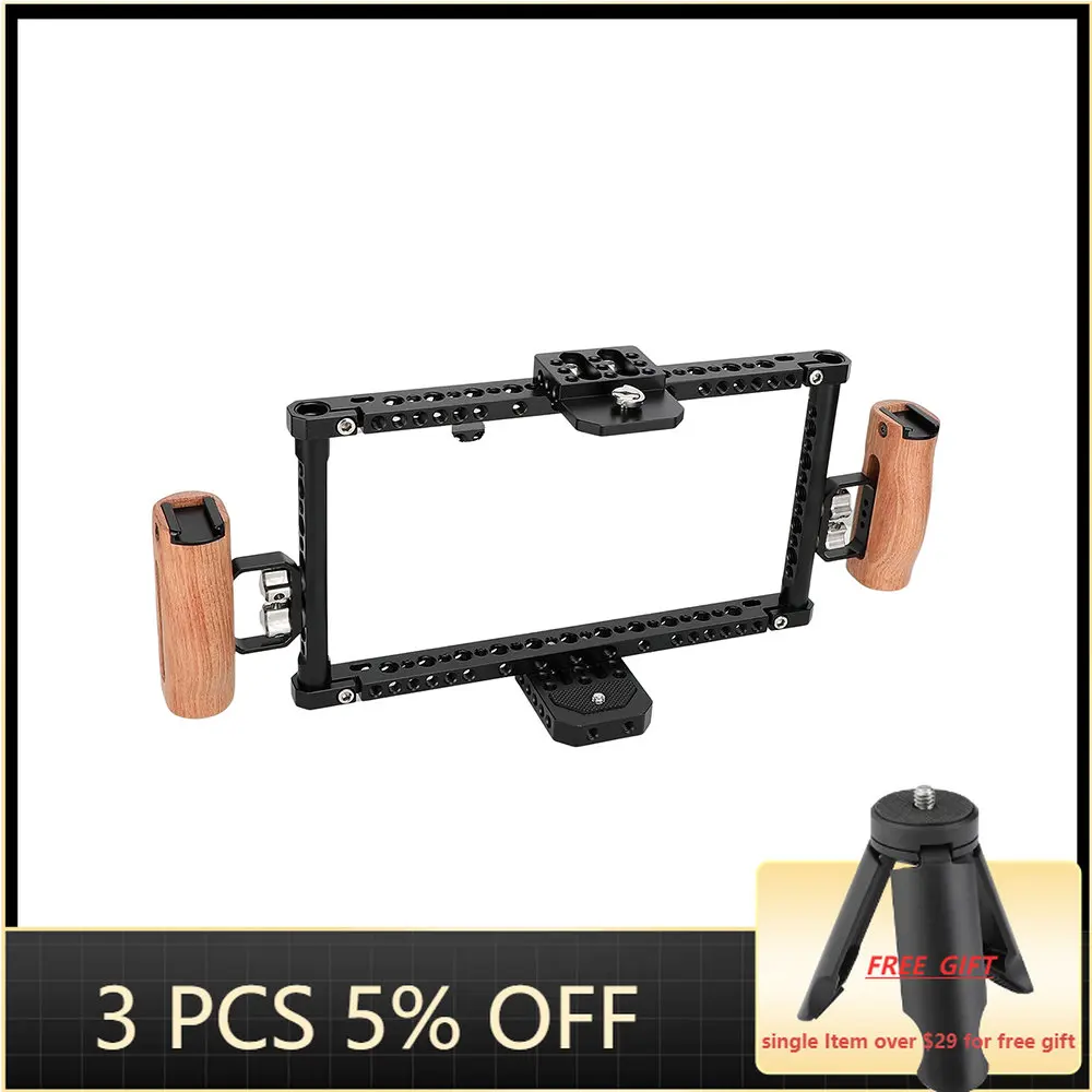 

Клетка SZRIG для монитора высотой 145 мм для 7-дюймового монитора с деревянной рукояткой и холодным башмаком