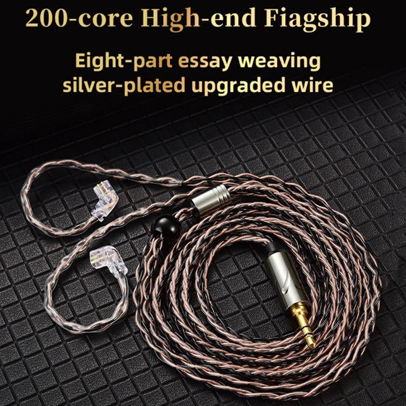 

QKZ T1 8 Core TC Silver Plated Hifi Earphone Update Cable MMCX/2Pin Connector