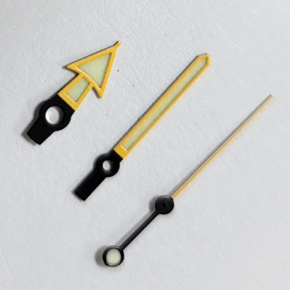 Accessories Yellow Watch Hands Modified Three Hands Suitable For NH35 NH36 Automatic Movement Green Luminous