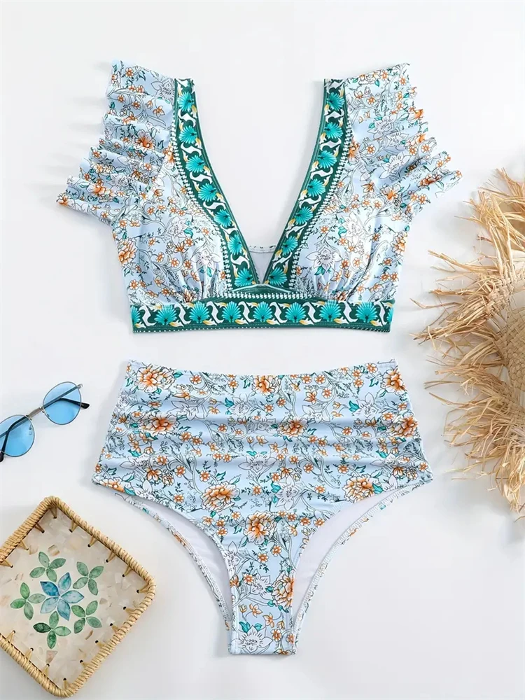 Женский купальник-бикини новинка 2024 комплект бикини на бретельках с V-образным
