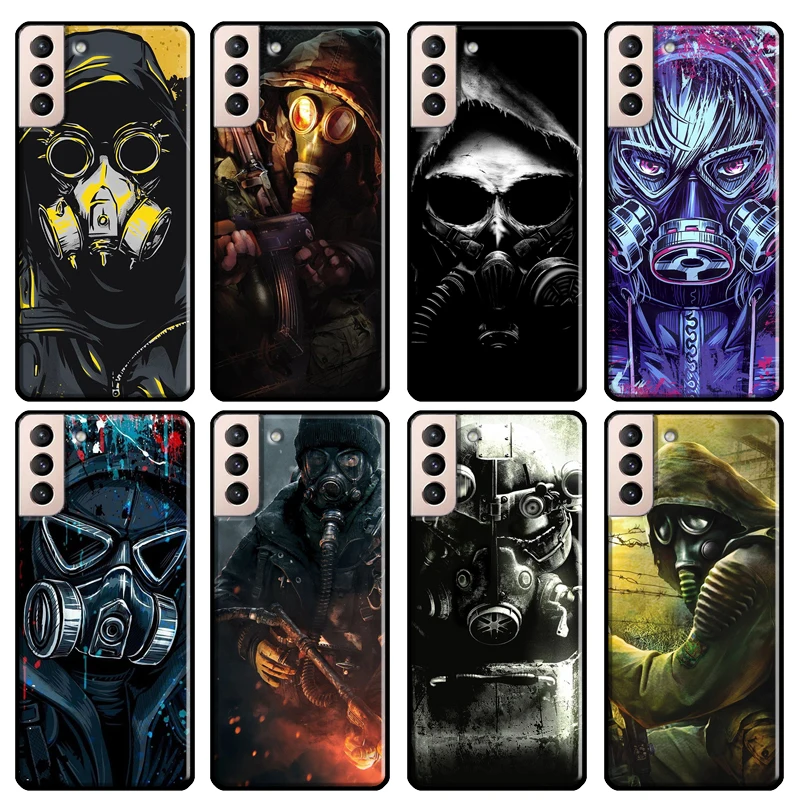 Skull Gas Mask Cover For Samsung Galaxy S20 FE S8 S9 S10 Plus Note 10 Note 20 Ultra S21 Ultra Phone Case
