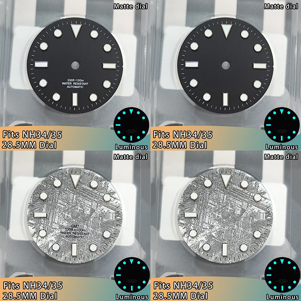 Фото Циферблаты NH34, циферблаты NH34 SUB, циферблаты NH34 28,5 мм, светящиеся циферблаты с синим люминесцентным покрытием BGW9, циферблаты NH34 с одинарным календарем, циферблаты NH35, циферблаты NH35 28,5 мм №4