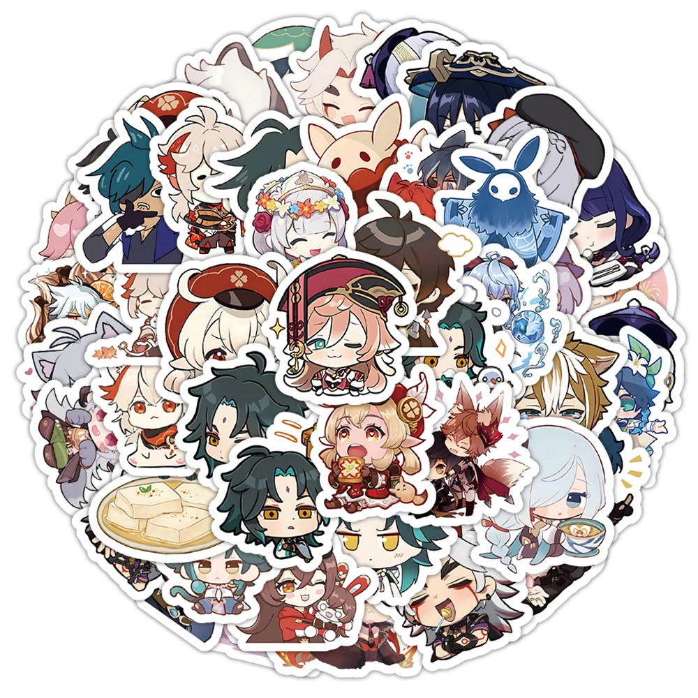 

10/30/60pcs Cute Genshin Impact Game Stickers DIY Waterproof Sticker Car Bike Motorcycle Laptop Skateboard Stationery Decal Toys