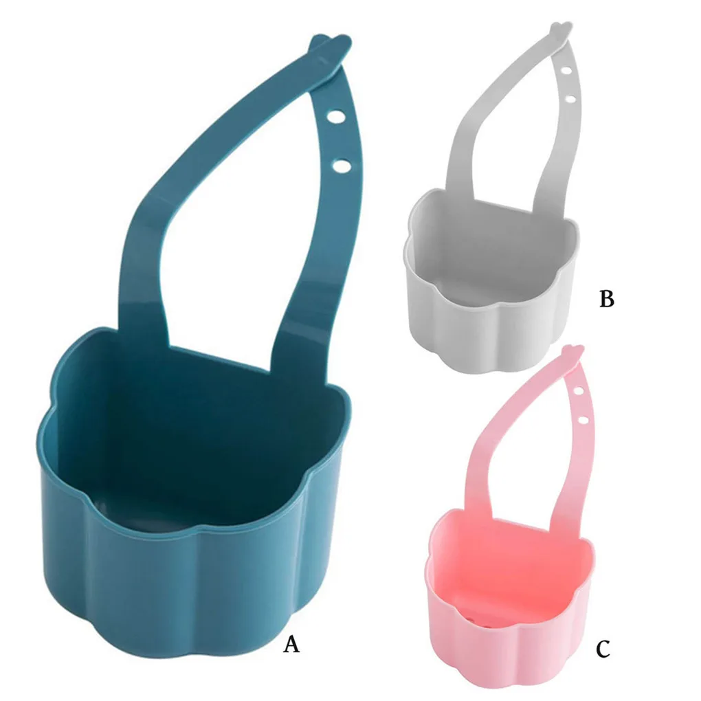 

Faucet Sponge Drain Portable Flexible Heavy Duty Solid Color Hanging Basket Kitchen Canteen Toilet Rack Holder