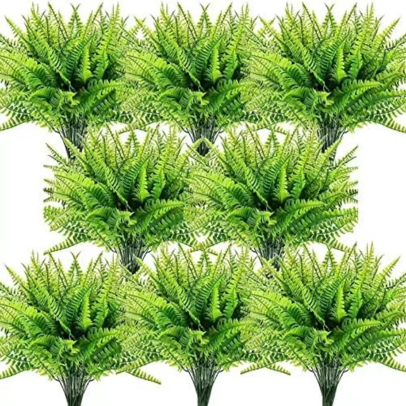 

8Pcs Artificial Boston Fern Plants Plastic Artificial Shrubs Greenery for House Outdoor Garden Office Decor Imitation plants