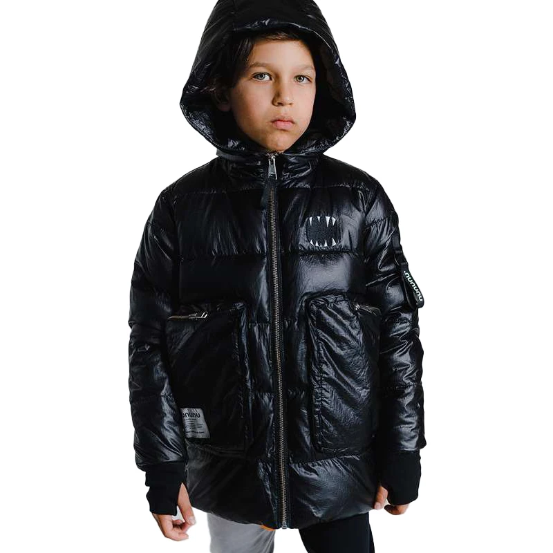 2024 New Winter Down and Cotton Jacket Kids Printed Vest Girl Casual Hooded Boys Fashion Tops Baby Long Top