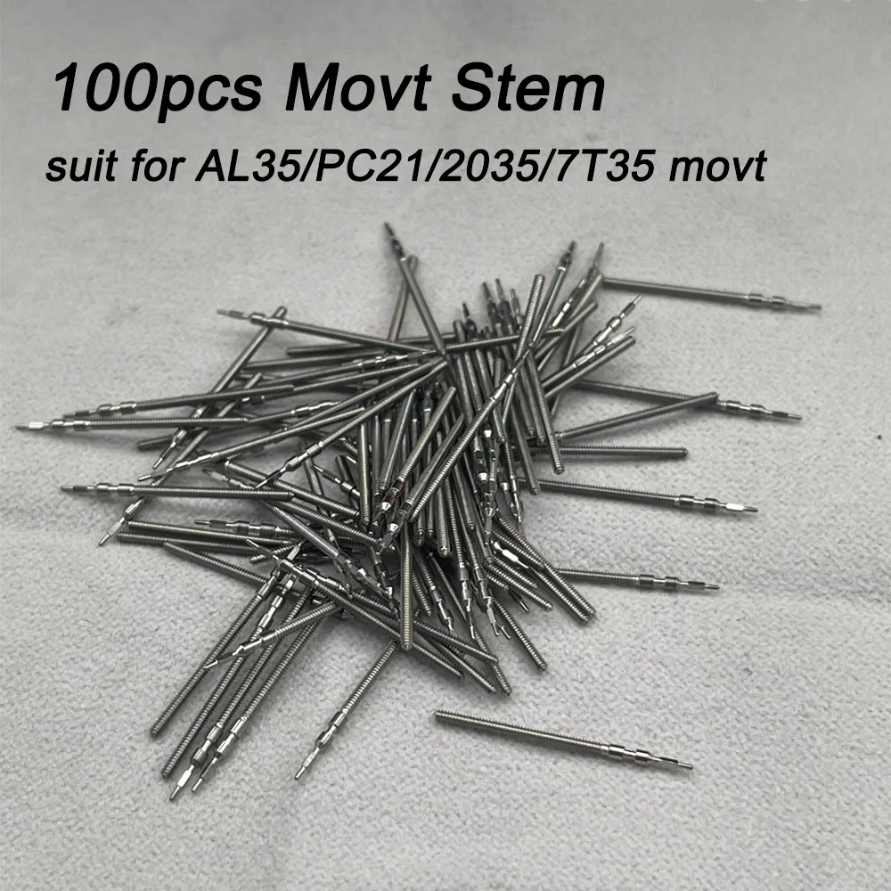 

100PCS Steel Watch Winding Stem for AL35 PC21 2035 7T35 Mechanism Replacement Repair Tool Spare Parts