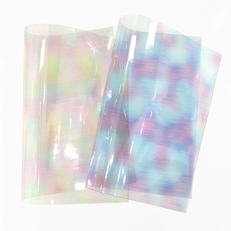 Eco-friendly Colorful Film Rainbow Bright Cloud Design Soft PVC Film for Making Accessories Craft