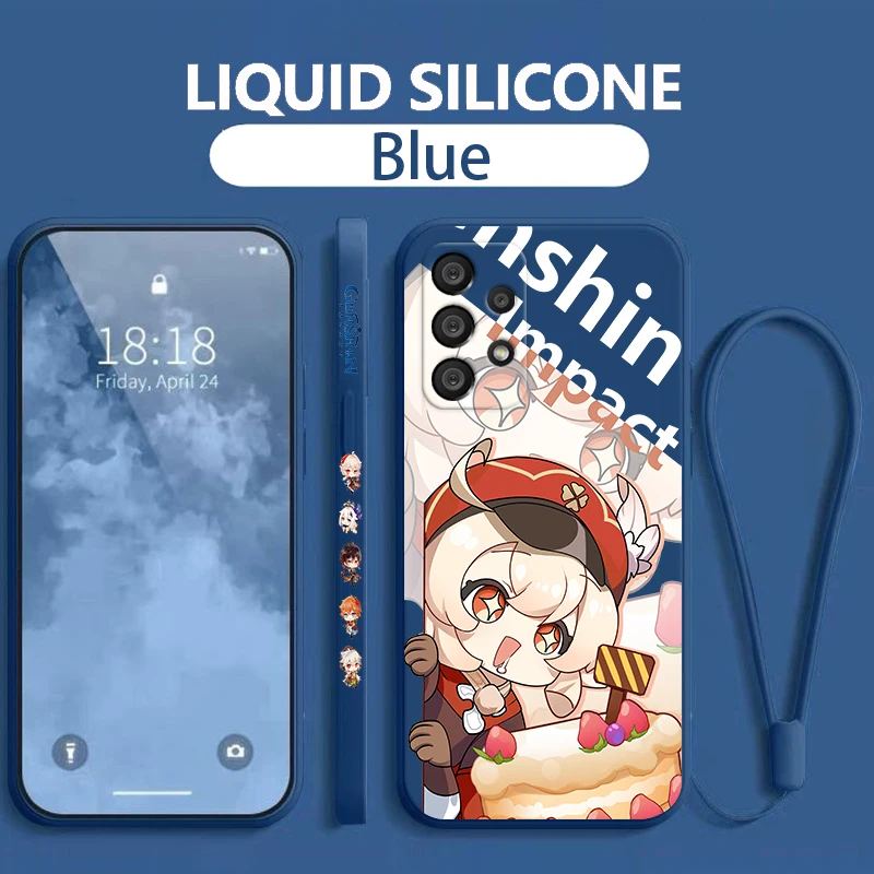 

Genshin Impact Klee Aether Samsung Phone Case For A73 A53 A33 A52 A32 A71 A51 A21S A03S A50 A30 5G Liquid Left Rope Cover
