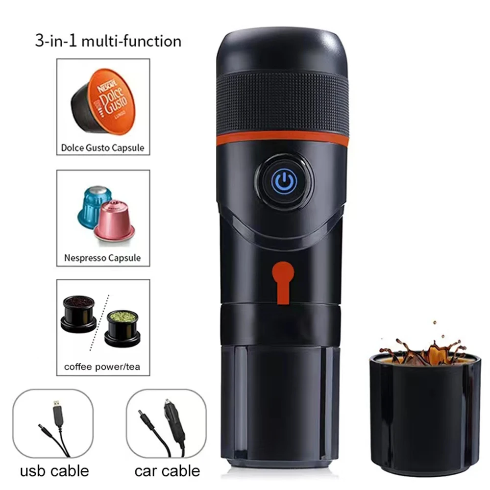 

AnneFish Espresso Coffee Machine Three in a Small Car Portable Espresso Machine Home Outdoor Capsule Coffee Cup