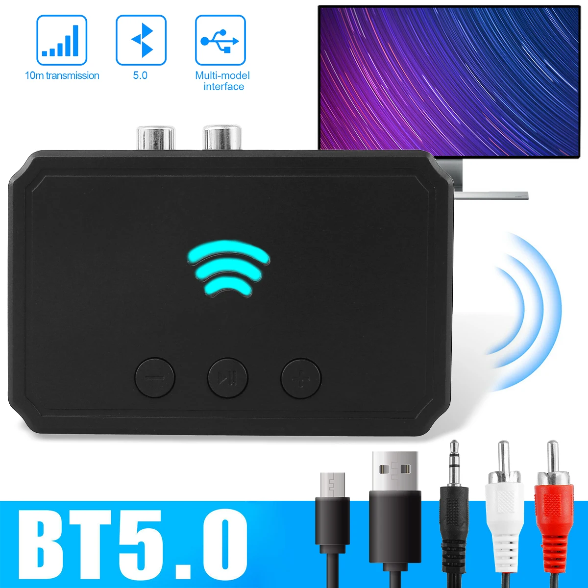 

Новинка Bluetooth 5,0 приемник Bluetooth адаптер 3,5 мм 2RCA аудио стерео адаптер с 3,5 мм аудиокабелем 2RCA аудиокабель USB