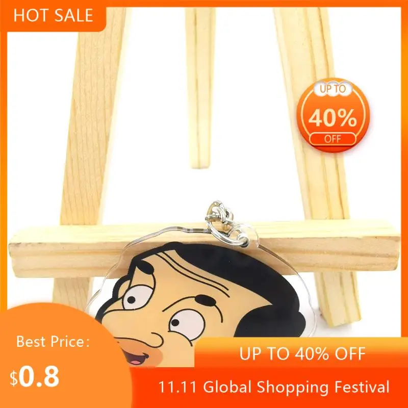 

Прозрачный двухслойный акриловый брелок для ключей Mr. Bean с анимационным рисунком, креативный клей, брелок для ключей