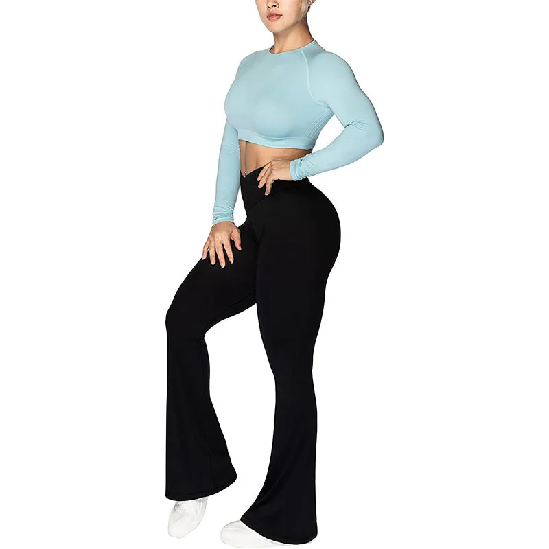 

Solid color casual women's new fashion sports high waisted elastic leggings can be worn externally for tight and simple yoga