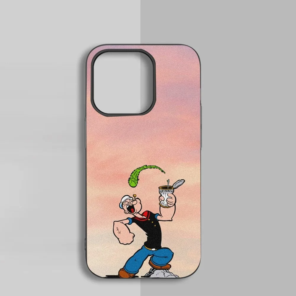 Cute Cartoon P-Popeye Phone Case For IPhone 15 14 16Pro Max 11 12 Mini Alex Mirror Magsafe Wireless Charging Cover