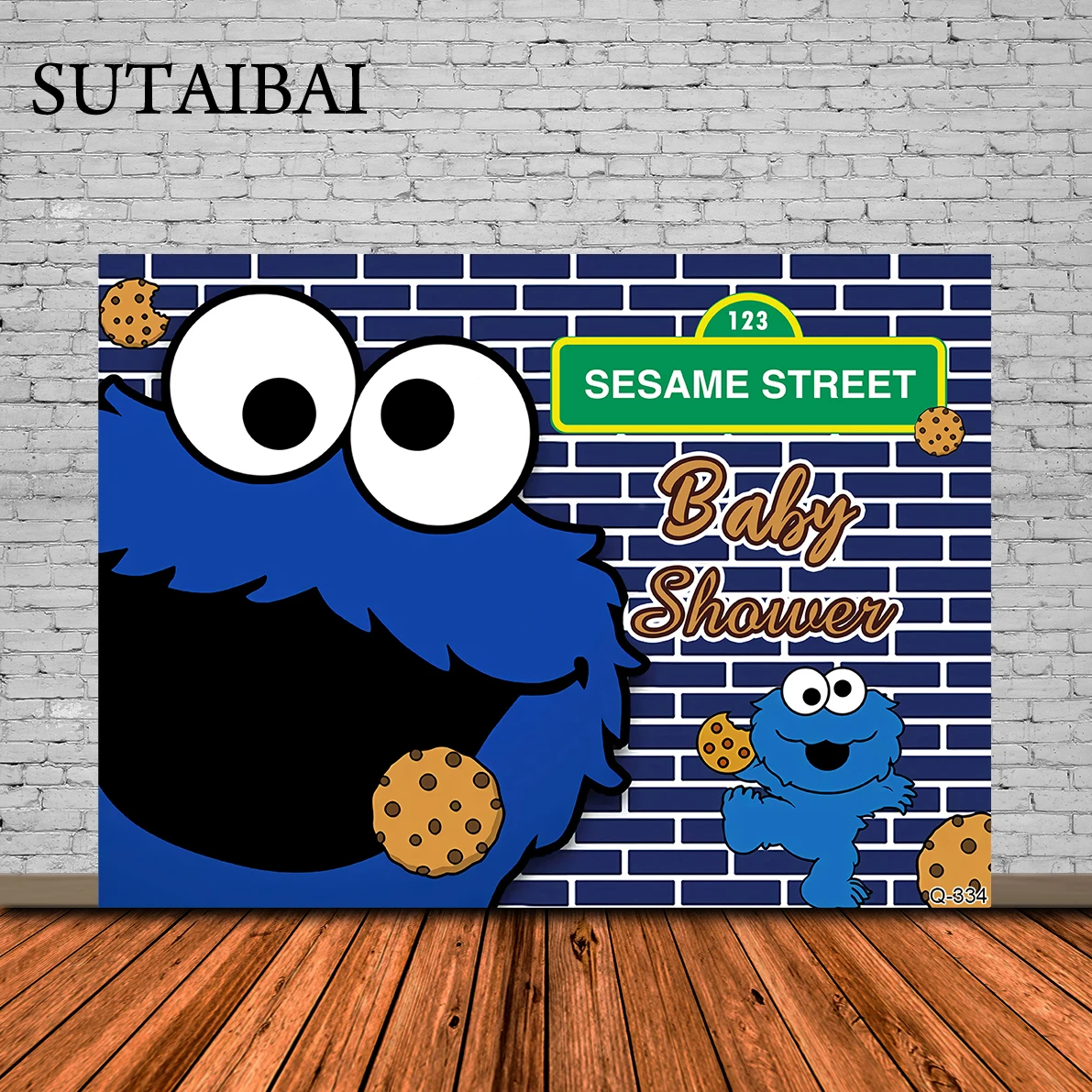 

Cookie Monsters Birthday Backdrop Sesame Street Theme Birthday Party Custom Banner Children Photo Background Decoration Prop