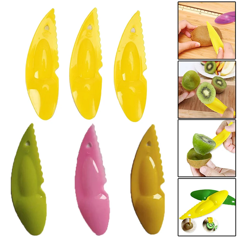 

Plastic Kiwi Dig Scoop Kiwi Spoon Fruit Knife + Digging Spoon Slicer Peeler Cutter Kitchen Tools 3pcs/set