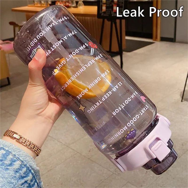 Бутылка для воды объемом 2 литра с соломинкой портативные бутылки большой