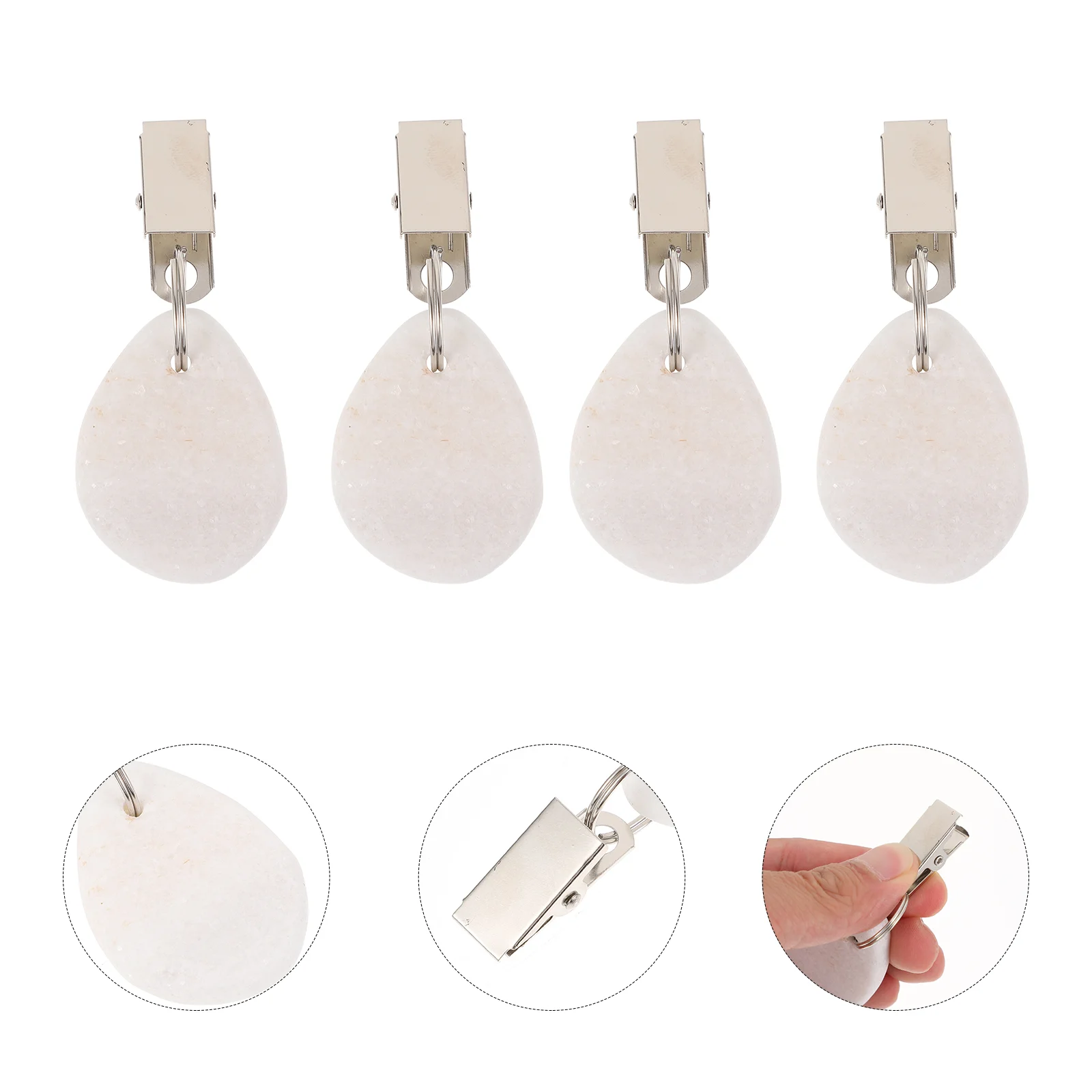 

Tablecloth Weights, 4PCS Table Weights Metal Clip Tablecloth Pendant Stone Table Weights Hangers for Outdoor Picnic