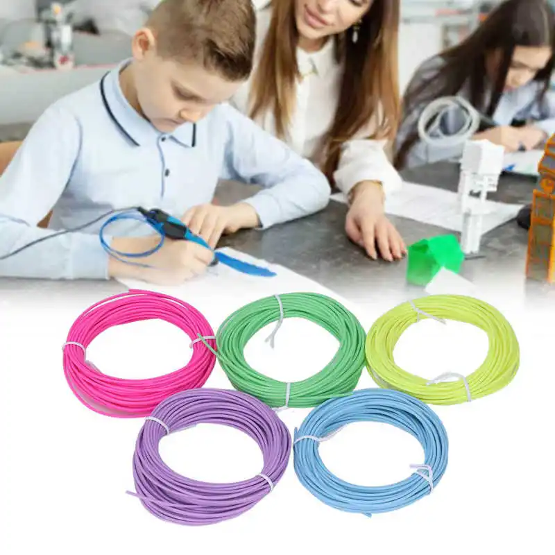 

5PCS 1.75mm Filament Refills 3D Printing Pen PCL Low Temperature Filament Consumables
