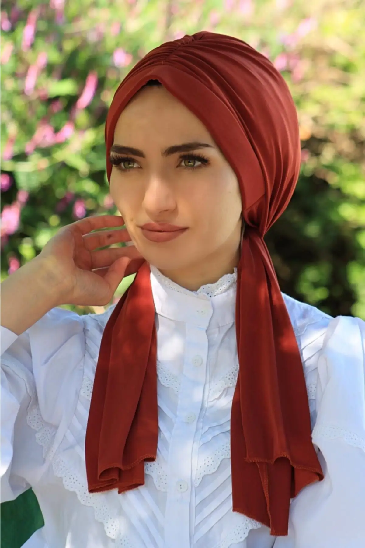 Платок женский готовый из песчаной ткани хиджаб шарф готов к ношению