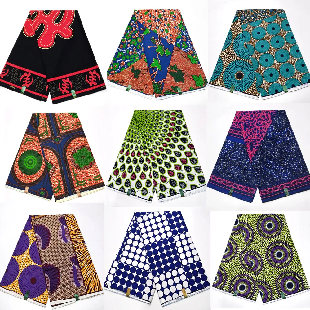 

2023 New Style Hot Sale African Wax orginal Fabric Cotton Material Nigerian Ankara Block Prints Batik High Quality Sewing Cloth