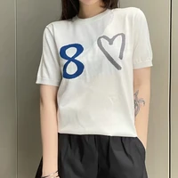 brand design high quality love embroidered short sleeve t shirt spring summer 2022 new womens wear woman tshirts
