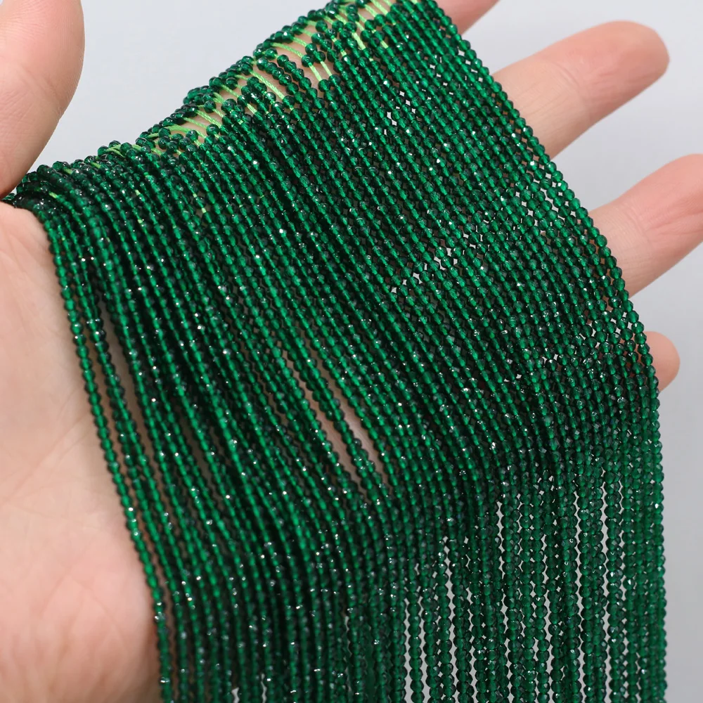 

Beads 2mm Natural Semi-Precious Stones Spinel Dark Green Loose Bead for Women Jewelry Making DIY Bracelet Necklace 38cm