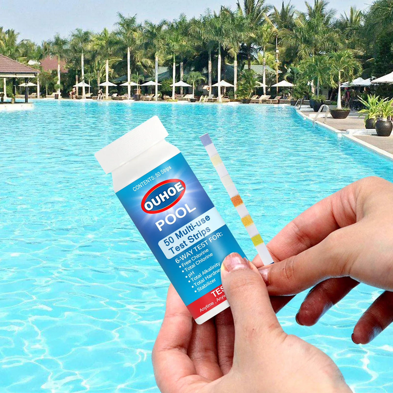 

50 шт., тест-полоски для определения качества воды в бассейне