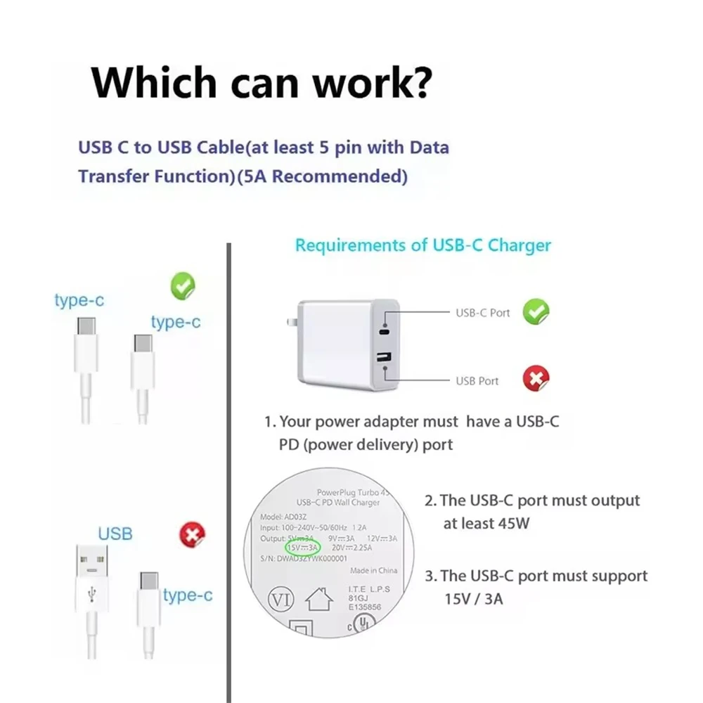 Фото Кабель для быстрой зарядки 15V 3A Surface Connect - Type C PD, совместимый с Microsoft Surface Pro 8/7/6/5/4/3, Go3/2/1, Laptop 4/3/2/1 №5