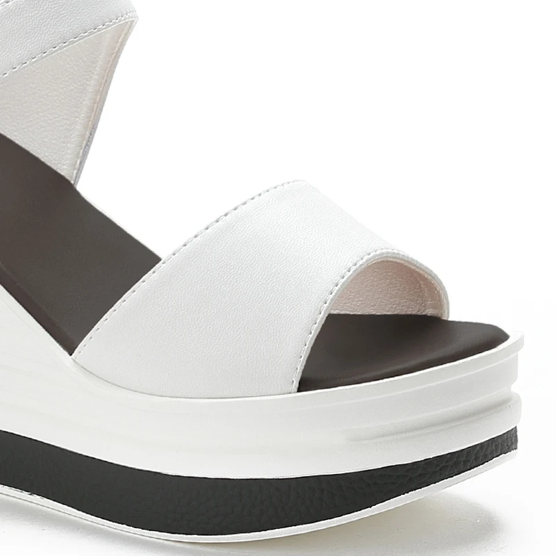 Fashion Women Sandals Height Increasing Genuine Leather Female Sandals Buckle Summer Back Strap Casual Shoes Free Shipping 2023